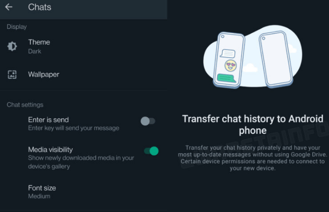 WhatsApp is releasing a chat transfer feature without using Google Drive