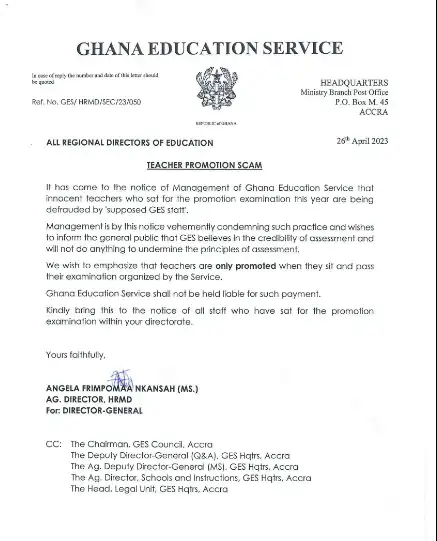 TEACHER PROMOTION SCAM