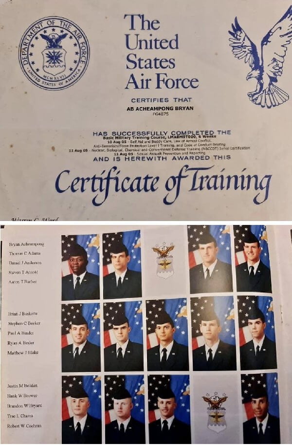 Bryan Acheampong’s Purported US Air Force Certificate