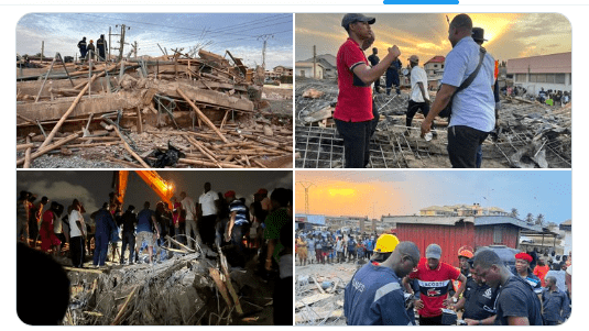 3-Story Building Collapses in Adenta -Horrible Pictures And Videos Out