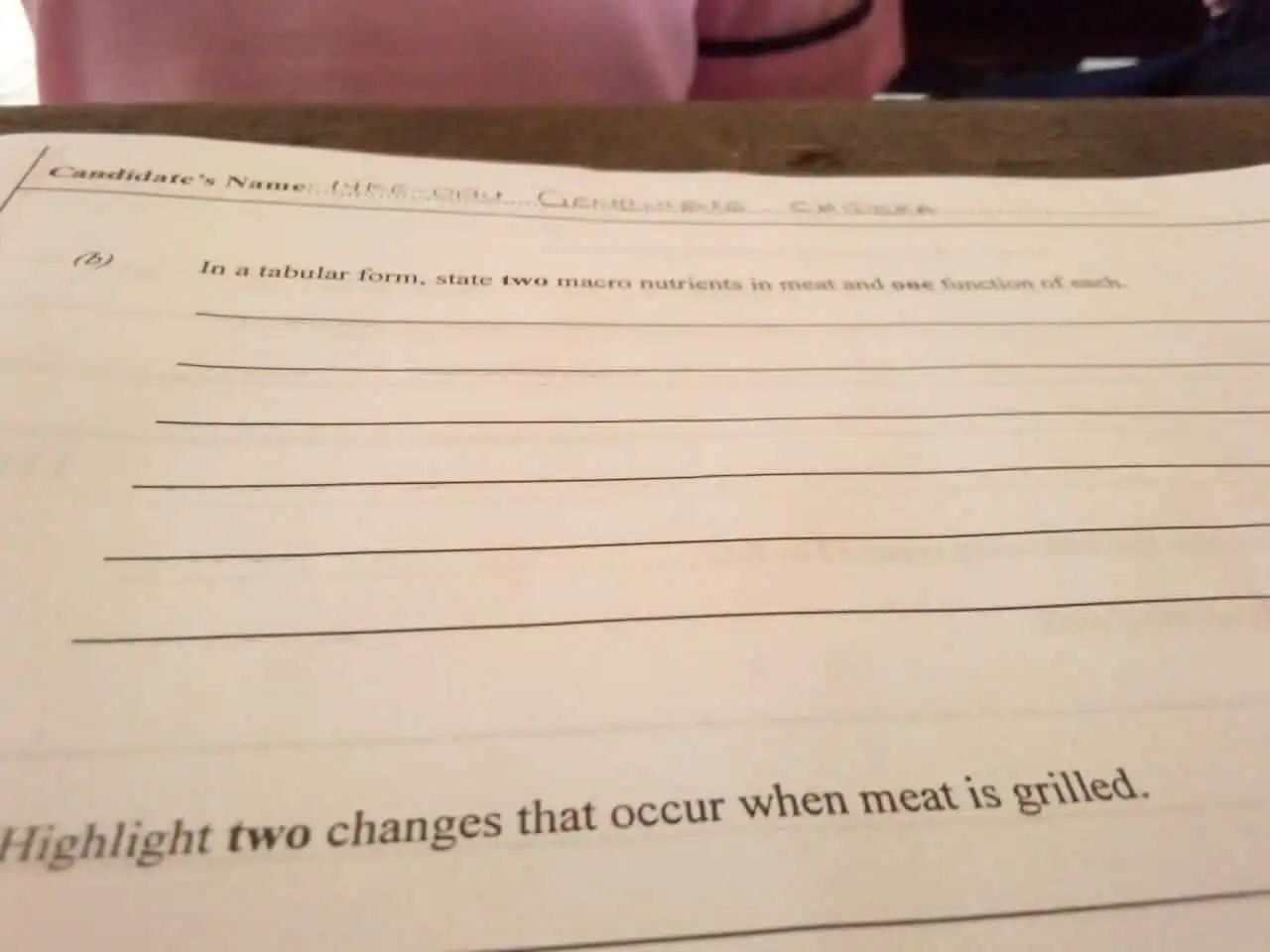 2023 WASSCE Food and Nutrition questions