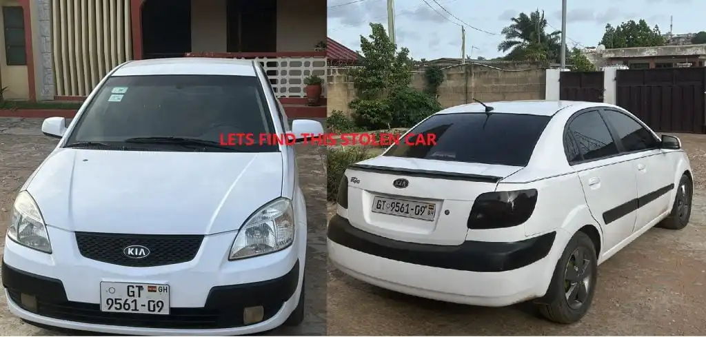 Help find this Stolen Cars 2009 Kia Rio sedan with reg number GT 9561-09