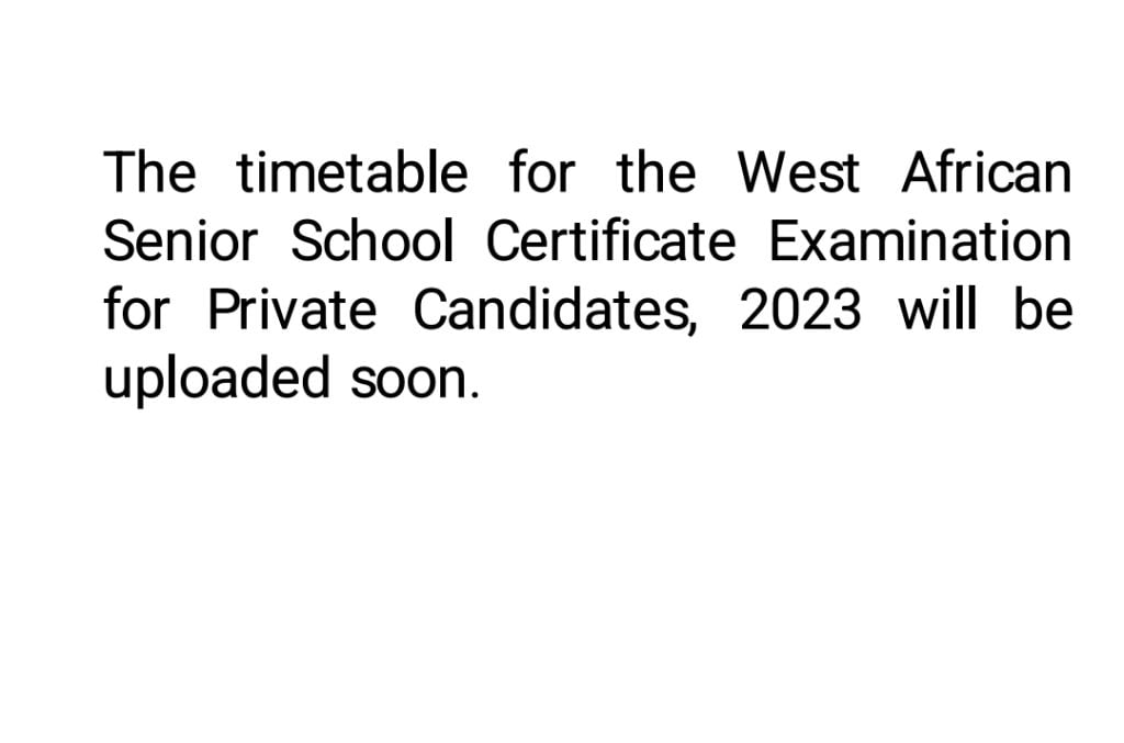 Has waec released the 2023 novdec timetable 