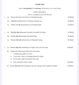 16 Top Religious & Moral Education (RME) Questions for 2023 BECE