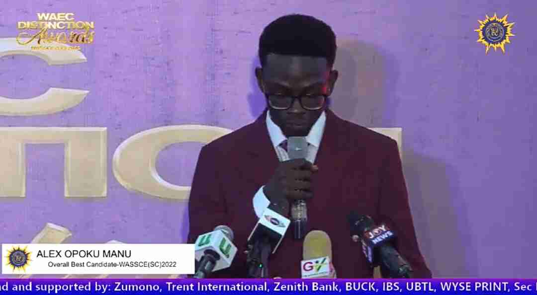 Alex Opoku Manu Crowned Overall Best 2022 WASSCE Student In Ghana
