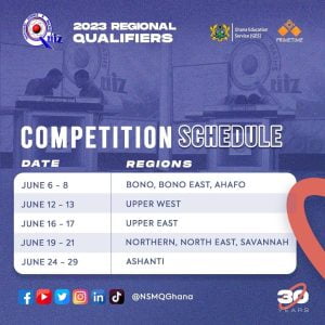 NSMQ Regional Qualifiers: Dates For Remaining Contests In Other Regions