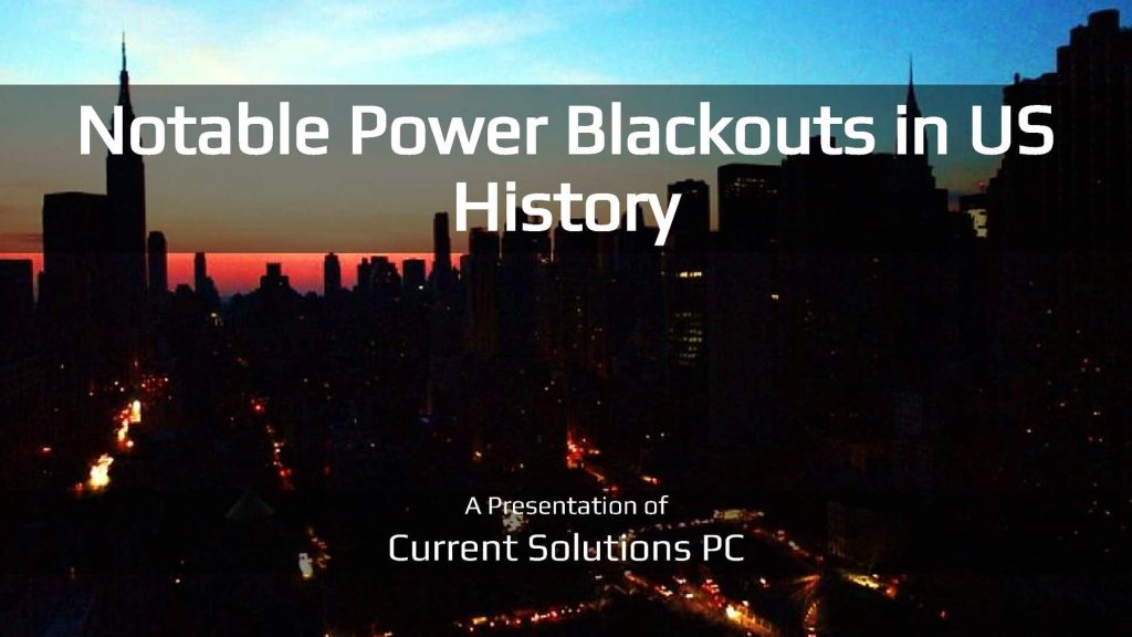 Power outages in US history