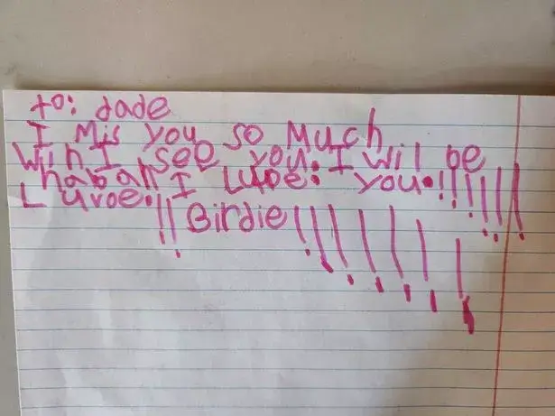 5 Year-Old Girl Writes Heartbreaking Note To Dad Before Dying