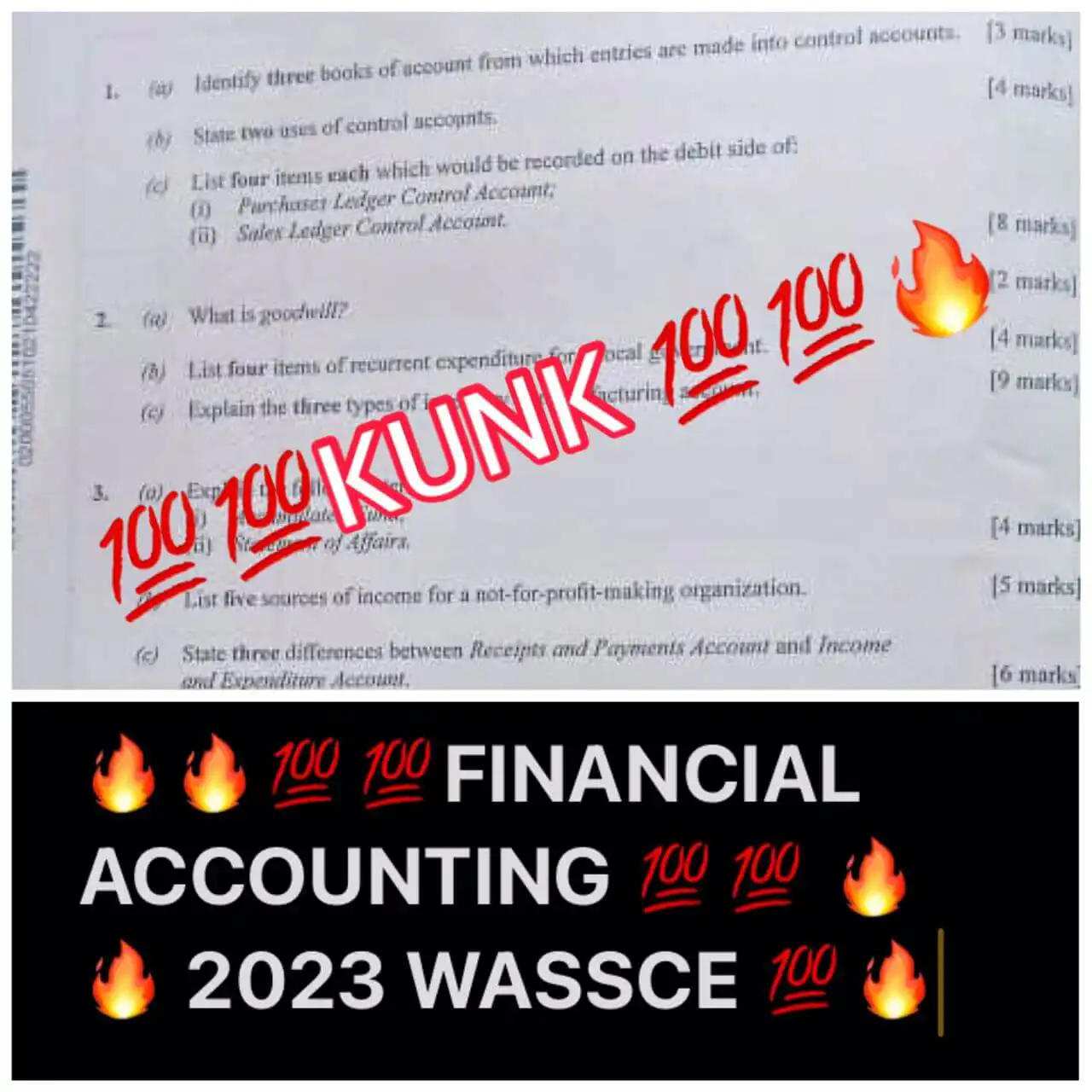 2023 WASSCE Financial Accounting Sample Questions