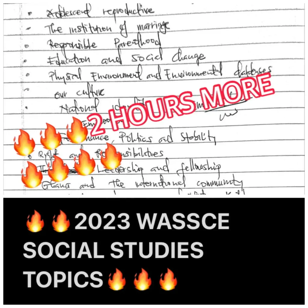 2024 WASSCE Social Studies Topics