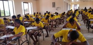 Students writing their final examination 