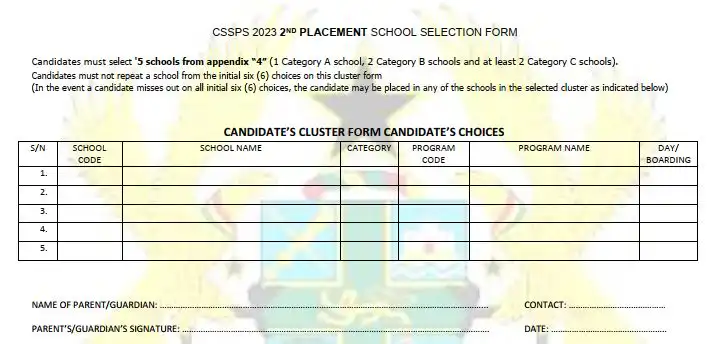 Download New 2023 School Selection Form Here: Get It Now!