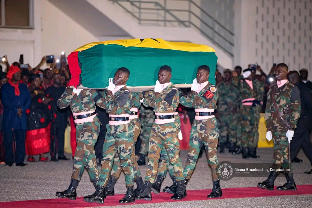 PHOTOS: Mortal Remains Of ET Mensah Arrives In Ghana