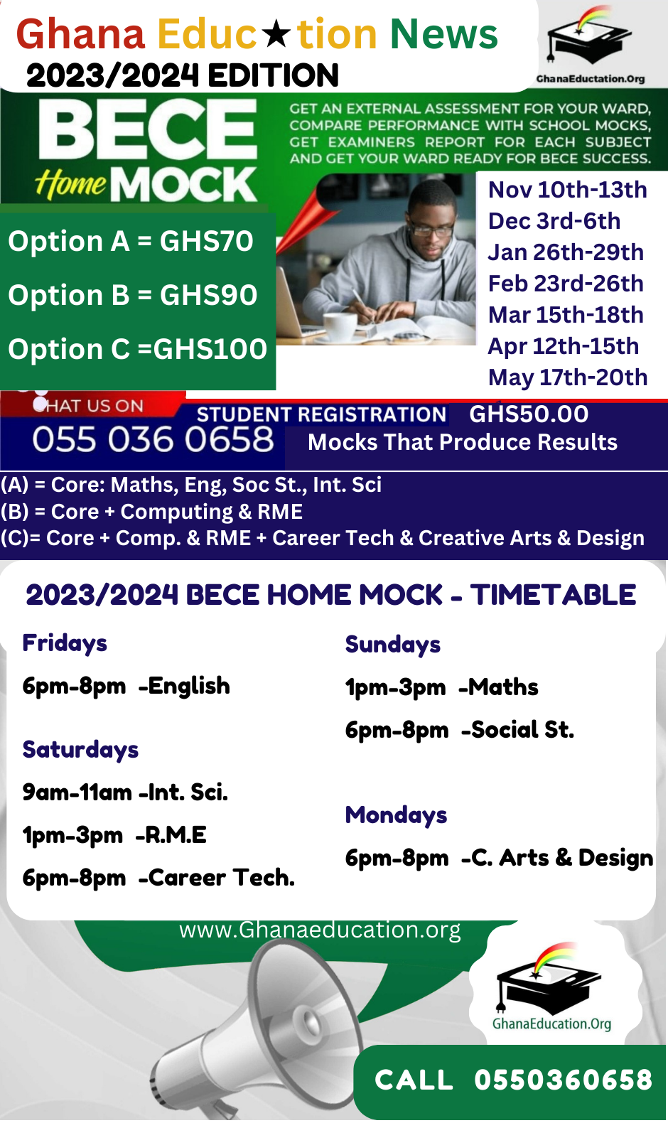 2024 BECE Home Mock Registration Underway