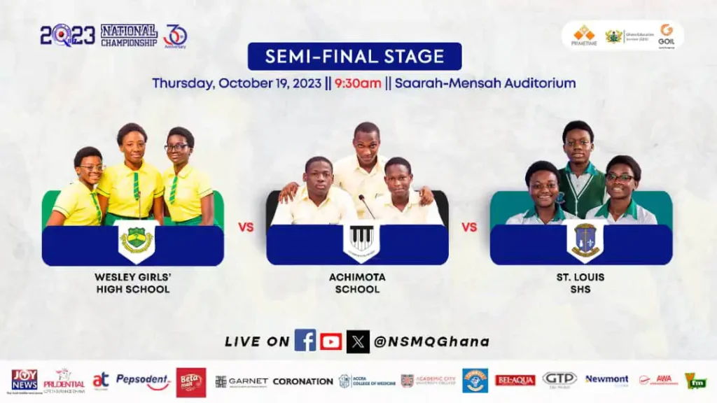 NSMQ 2023 Semi-Final Contest 1 Today - Schools and Prediction (LIVE)