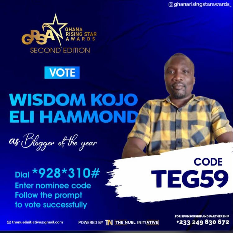 Ghana Rising Star Awards: Help Wisdom Hammond win the Blogger of the year award