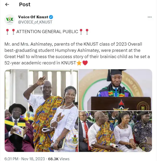 Meet Humphrey Ashimatey KNUST’s 2023 Best Graduating Student