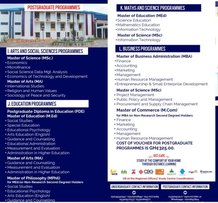 UCC College of Distance Education (CoDE) Forms 2023/2024