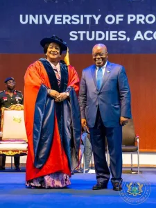 Rebecca Akuffo-Addo receives Honorary Degree from UPSA 