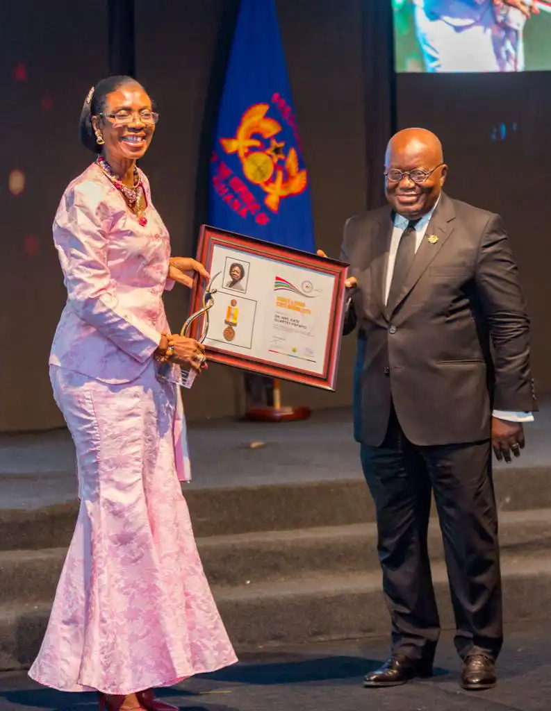 Dr. Mrs. Kate Quartey-Papafio recognized for outstanding leadership and business acumen by President Akufo-Addo