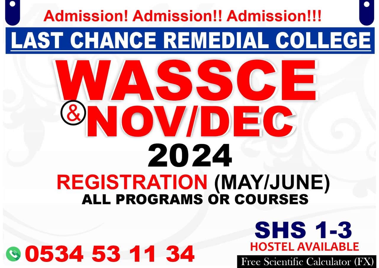 Move from F to A in WASSCE with Last Chance Remedial School Pass WASSCENOVDEC with Confidence