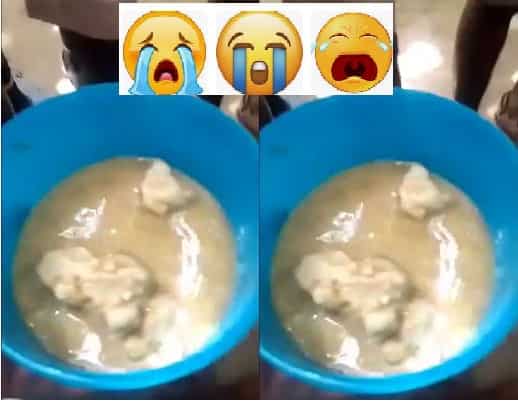 Ugly-nutrient-empty school feed food served to pupils at Manhean 5 JHS school in Osu goes viral (video). This is very terrible. What is this