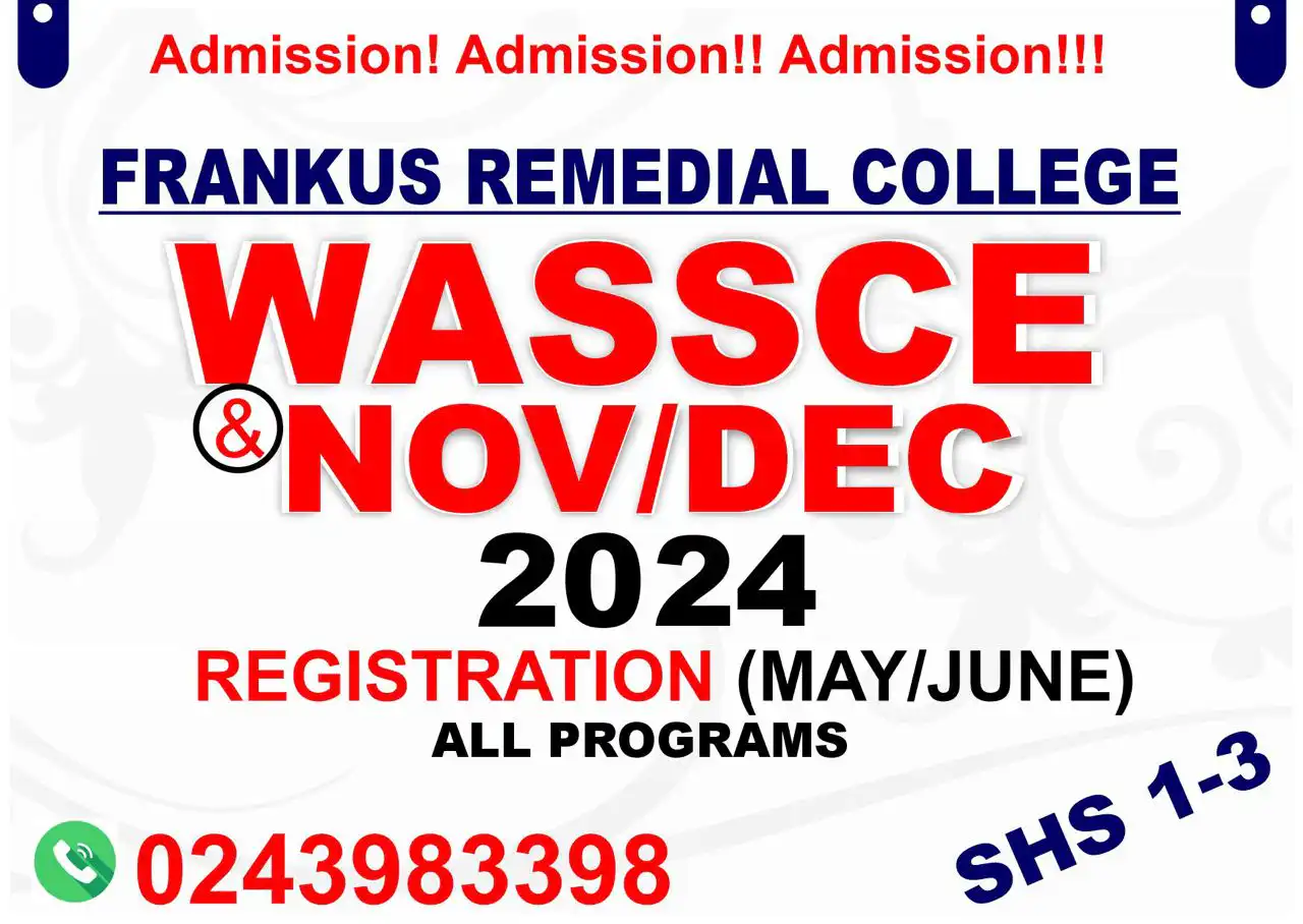 January 2025 Private WASSCE Remedial Schools Frankus College is Ghana's new face for SHS and Remedial School Academic Excellence: Enrol Now!