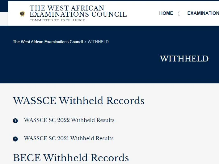 Where to find 2023 WASSCE withheld results and what to do. Note if If you fail to honour WAEC's invitation, they will make a decision