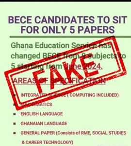 GES dismisses report that BECE subjects reduced to 5 from 9