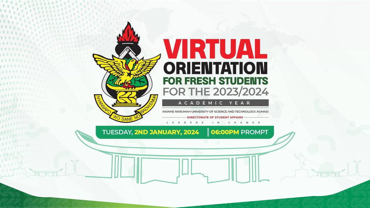 KNUST Virtual Orientation Date For 2023-2024 Freshers (Live Programme)