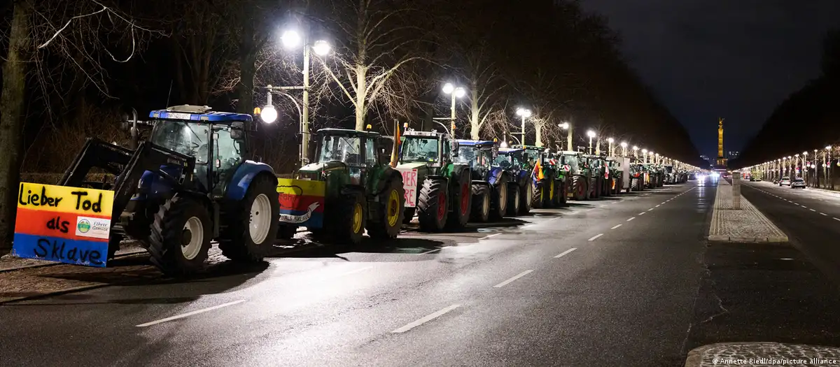 German farmers descend on Berlin with tractors in protest against