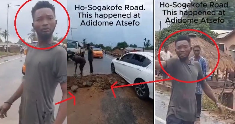 Video Evidence Police Must Arrest These Volta Region Youths Crafting a Massive Speed Ramp on the Ho to Sogakope Highway