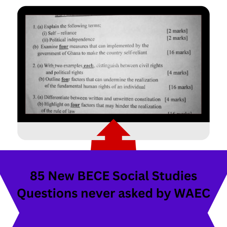 85 New BECE Social Studies Questions Never Asked By WAEC - Ghana Education