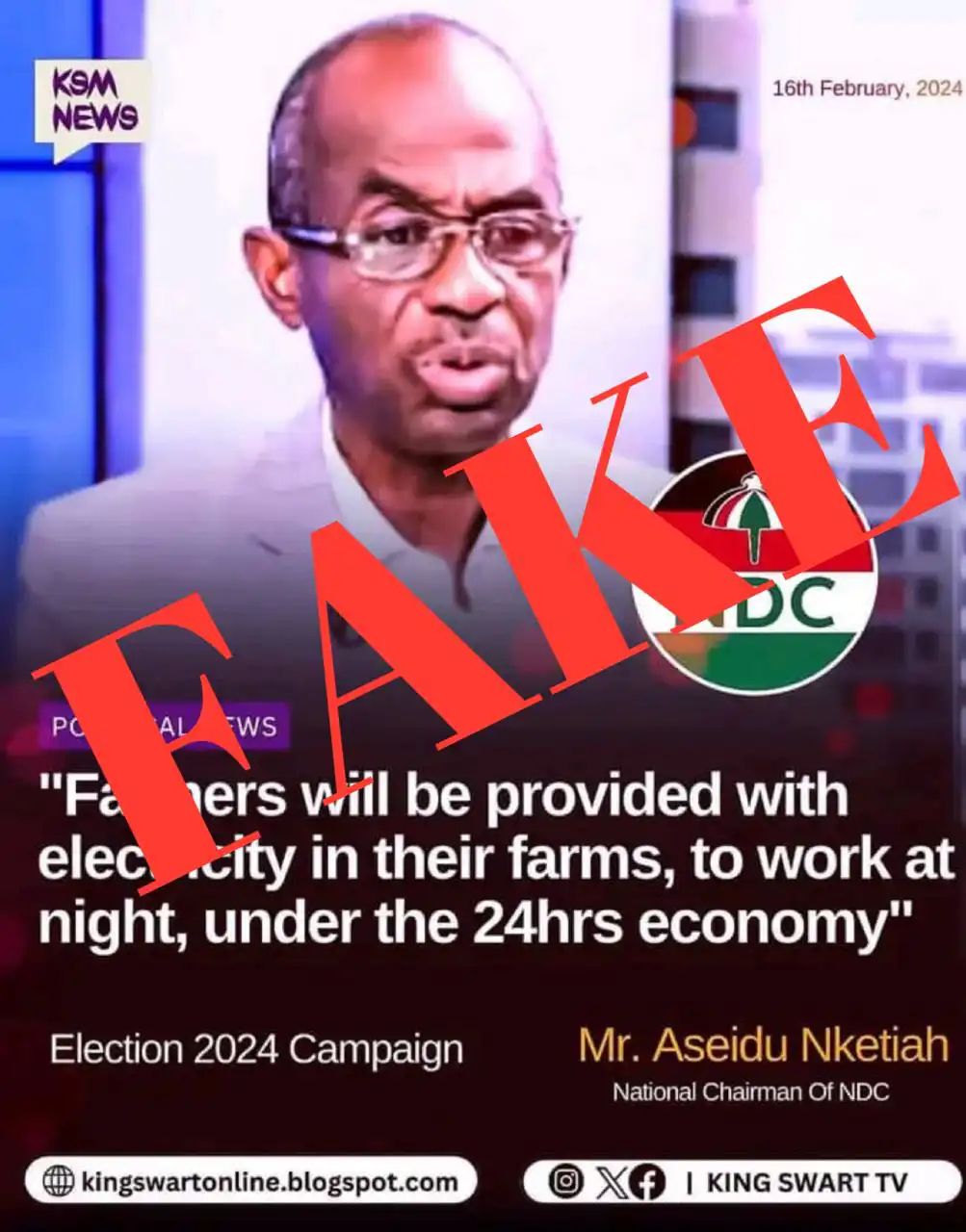 NPP's Fake News oN Mahama's 24-Hour Economy 