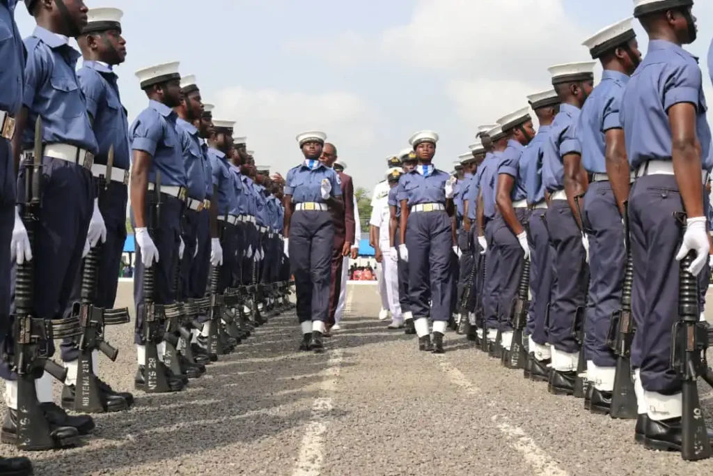 Naval Recruits Step into Service