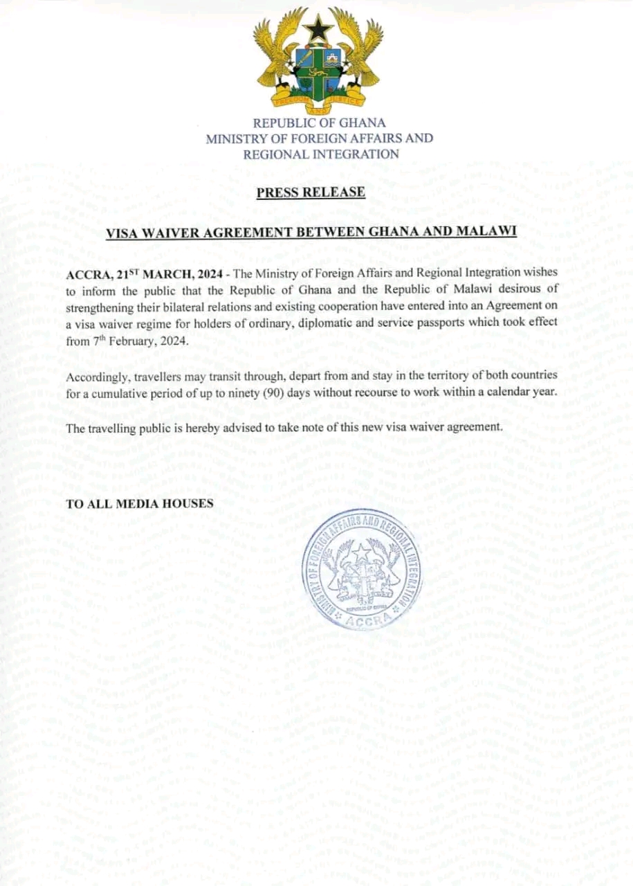 Ghana and Malawi Now Visa Free