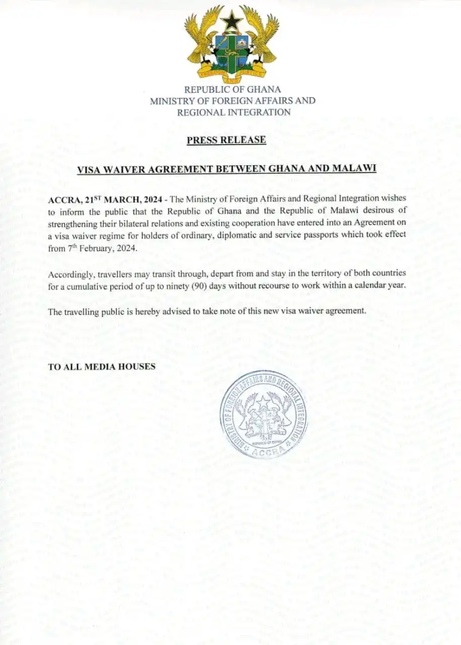 Ghana and Malawi Now Visa Free