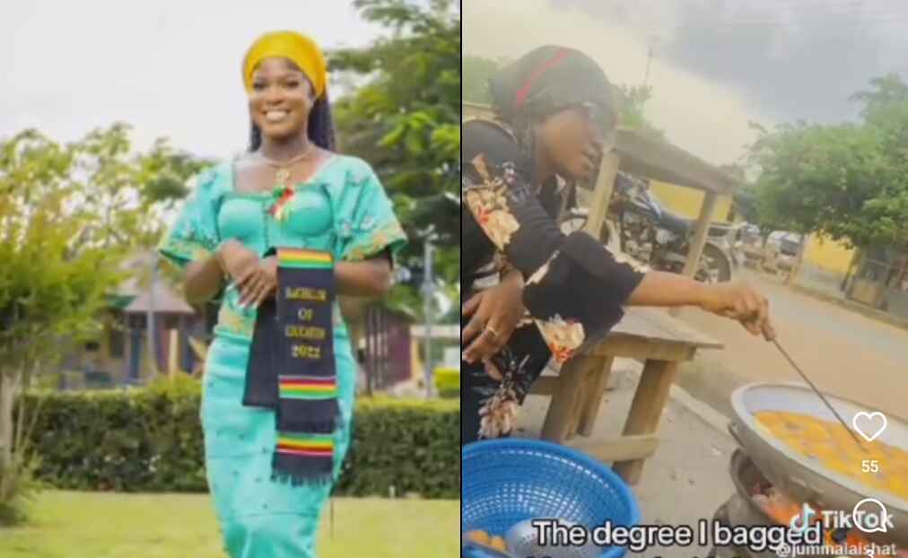 Video of a female graduate selling “Koose” to survive goes viral