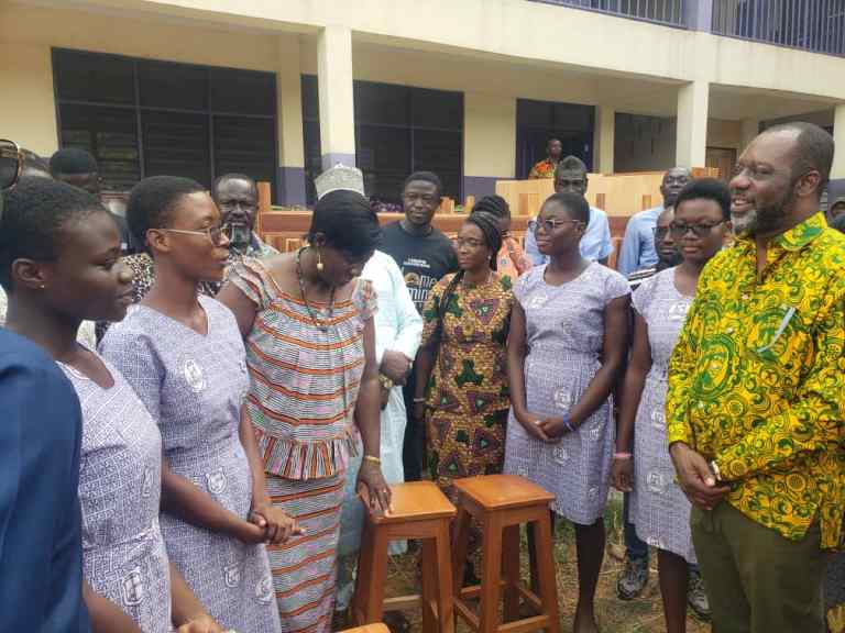 NAPO equips Serwaa Nyarko SHS labs with furniture, multi-purpose assembly hall in the offing