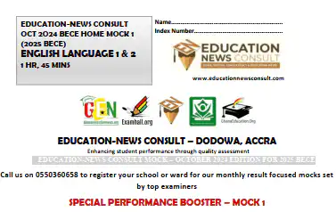Download 2025 BECE Mock Questions 2024 BECE English Language Mock Questions for 2025