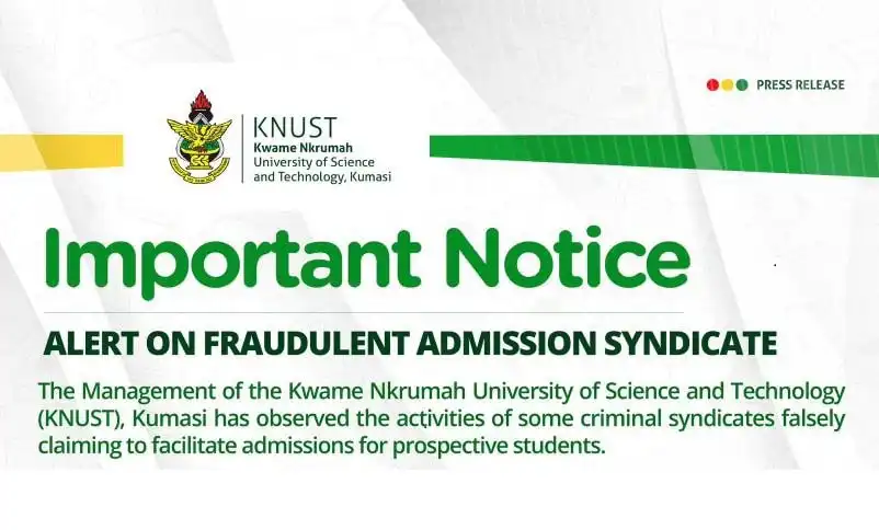KNUST Issues Scam Alert on Fraudulent Admission