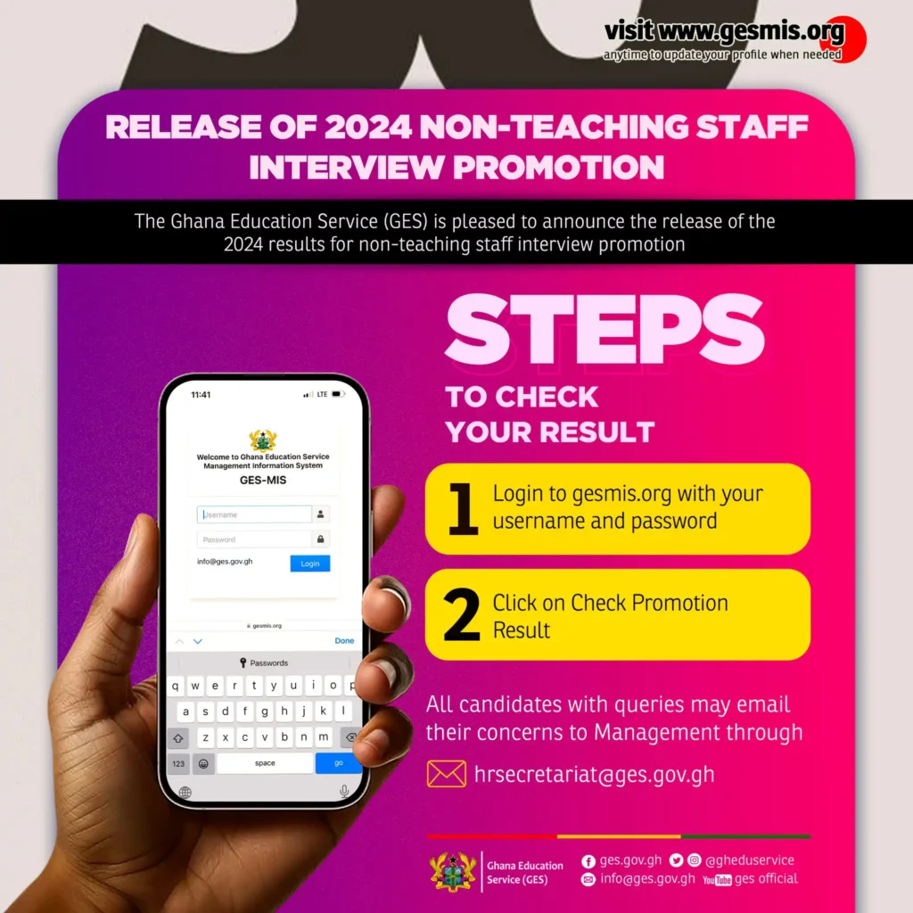 Non-Teaching Staff Promotion Results