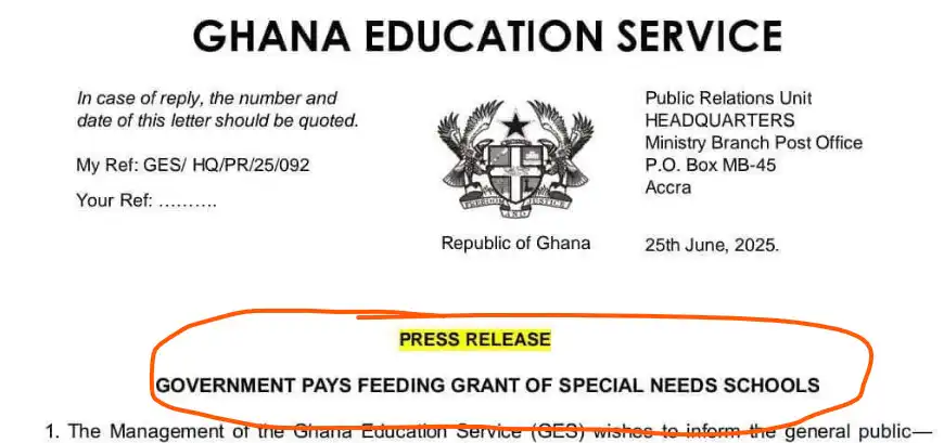 Feeding Grant to Special Needs School