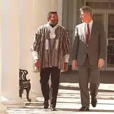 Late Jerry John Rawlings and Bill Clinton in Ghana