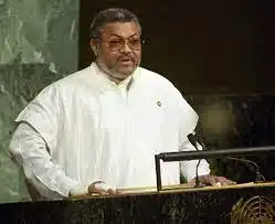 Late Jerry John Rawlings speaking at the UN