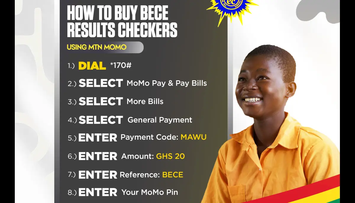 How to Buy 2025 BECE Result Checker Via Momo Online From WAEC