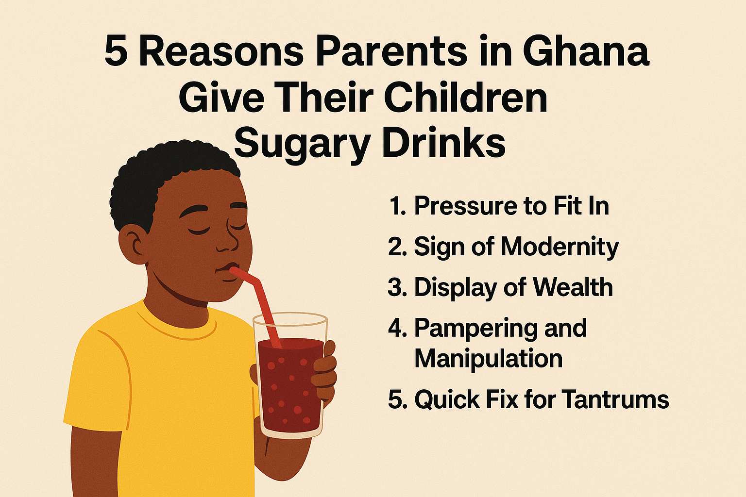 5 Reasons Parents in Ghana Give Their Children Sugary Drinks: No4 Is More Dangerous