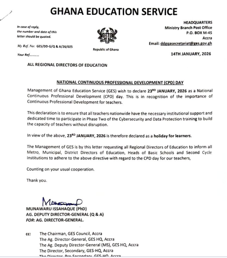 2026 National CPD Day For Term Declared 