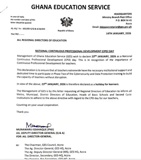 2026 National CPD Day For Term Declared 