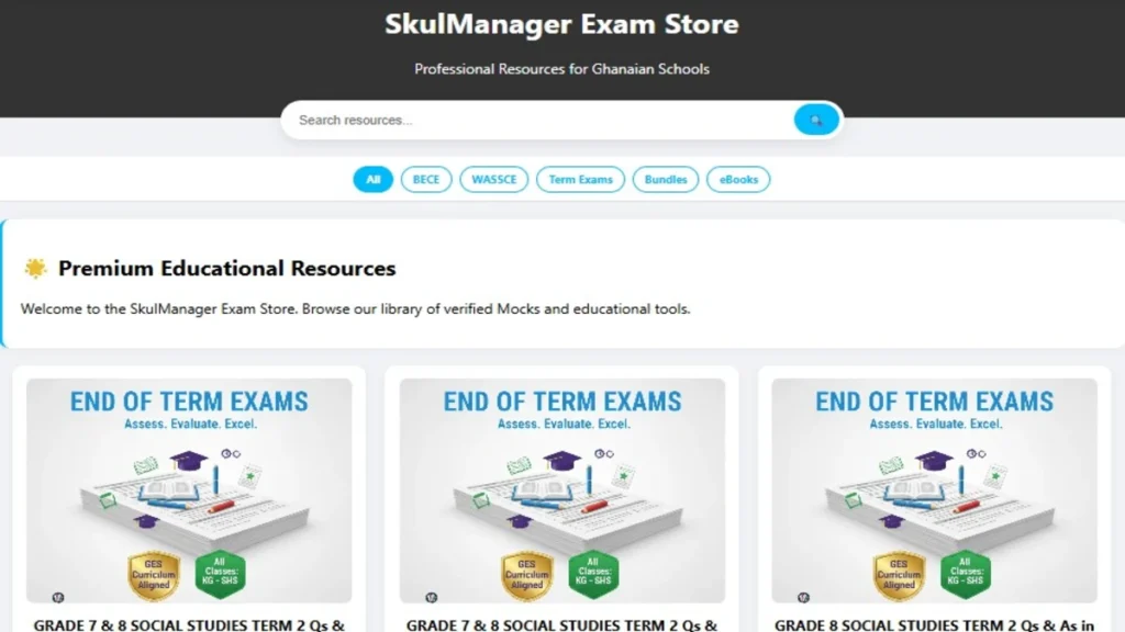 Ghana’s 1st Exam Store for BECE, WASSCE and Term Exam Questions is LIVE